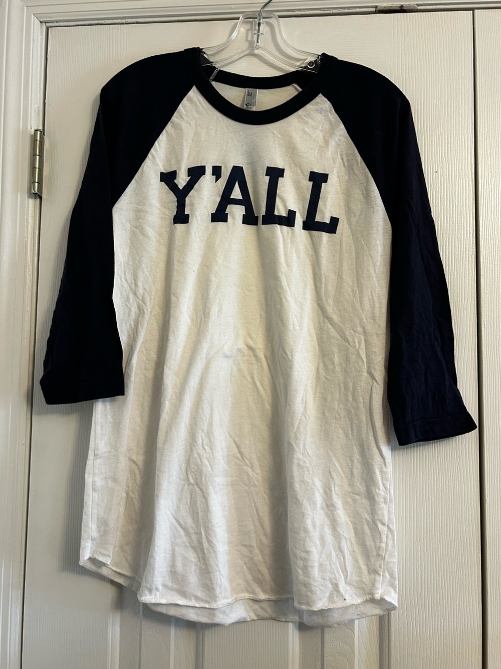 Dark Blue & White Baseball “Y’ALL” Tee